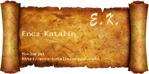 Encz Katalin névjegykártya